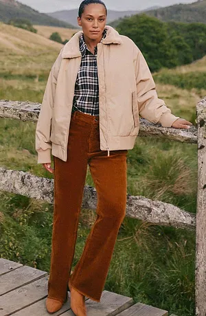 Heisenberg_FutureUse - Pantalon évasé en velours côtelé - cognac
