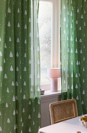 Maison - Voilage en coton (1 pce) - vert foncé