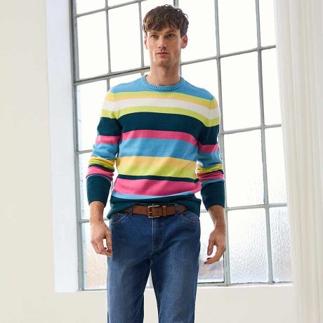 Homme - Pull - rayé multicolore