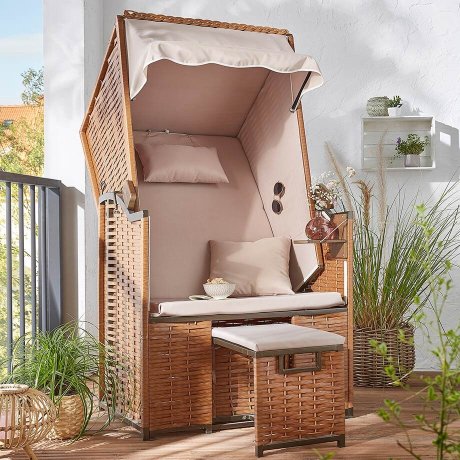 Maison & Jardin - Fauteuil-cabine pour 1 personne - marron