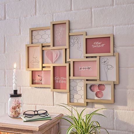 Wohnen & Garten - Bilderrahmen für 12 Bilder - goldfarben