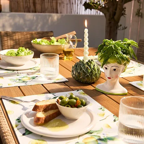 Maison & Jardin - Porte-bougie chauffe-plat en forme d'artichaut - vert