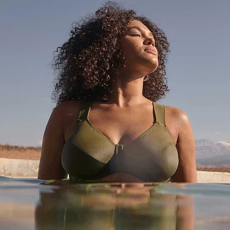 Tendance - Haut de bikini minimiseur - olive foncé