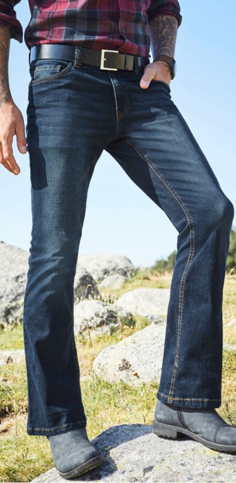 Homme - Jean extensible Slim Fit Bootcut - dark denim
