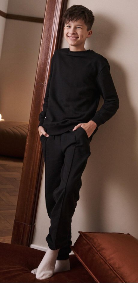 Enfant - Sweat-shirt oversized garçon - noir