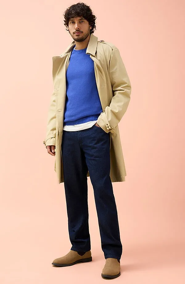 Herren - Relaxed Fit Jeans aus reiner Bio-Baumwolle, Straight - tiefblau denim ungewaschen