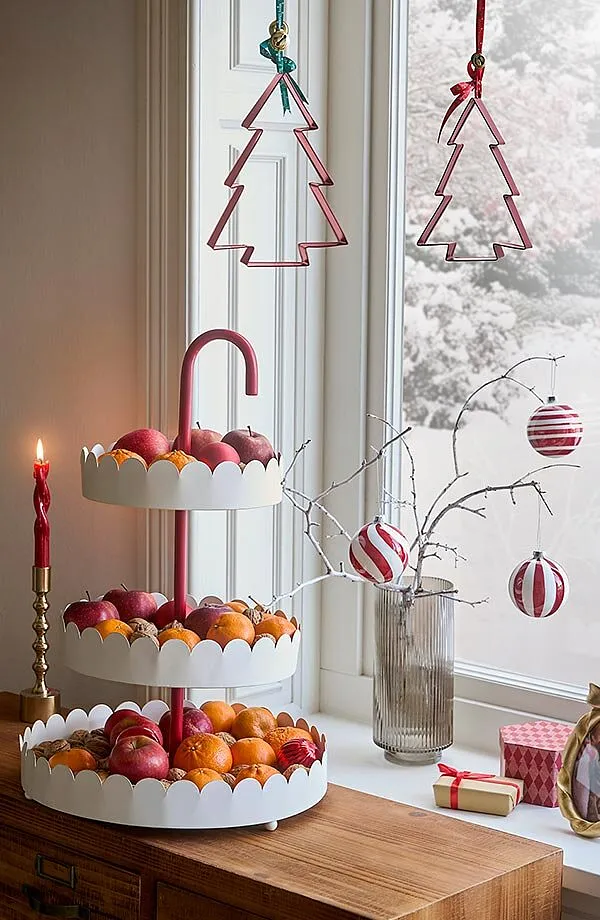 Maison - Serviteur avec sucre d’orge - blanc/rouge