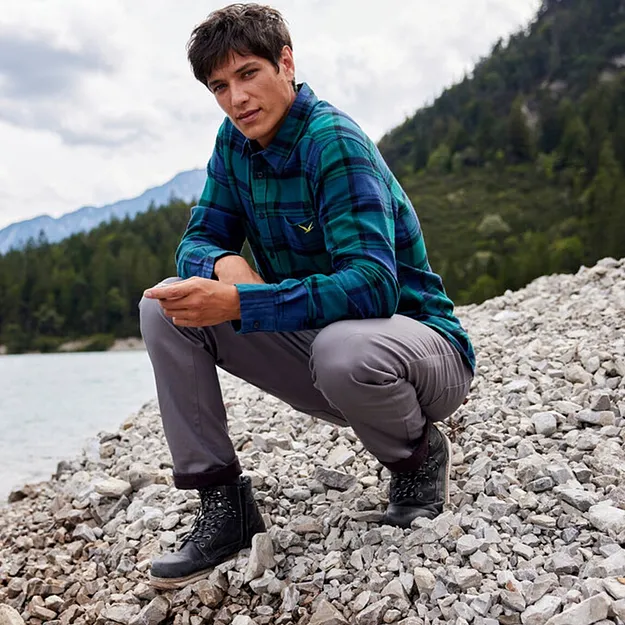 Herren - Regular Fit Stretch-Thermohose mit flauschigem Flanellfutter, Straight - rauchgrau