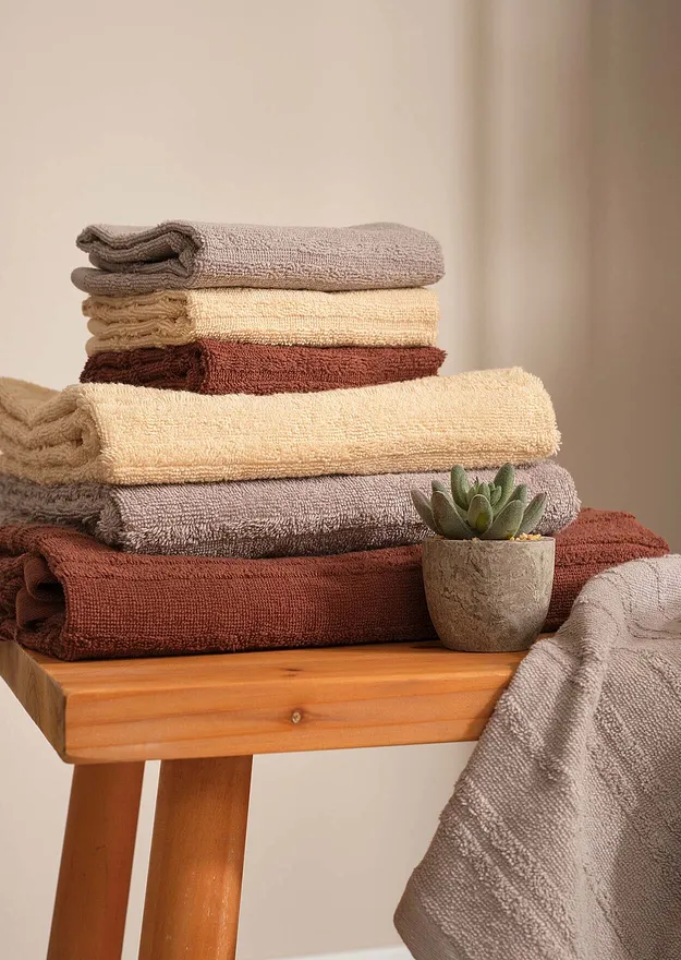 Maison - Ensemble de bain (10 pces) - cr&egrave;me