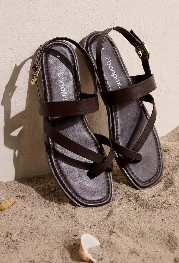 Damen - Zehenstegsandalen - dunkelbraun