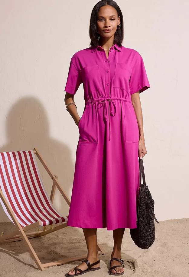 Heisenberg_FutureUse - Jerseykleid aus Baumwoll-Stretch - fuchsiapink