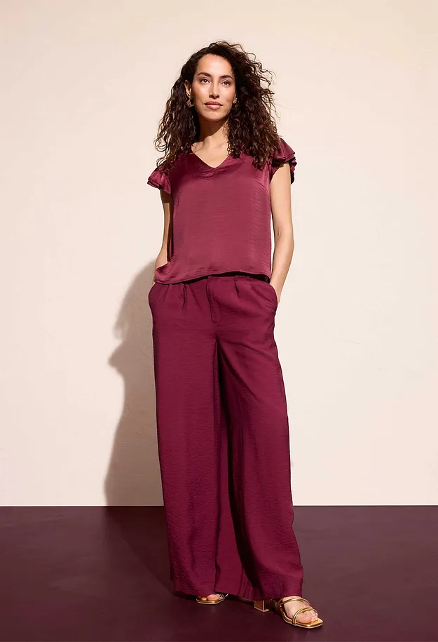 Damen - Schlupfhose aus Viskose-Mix - ahornrot