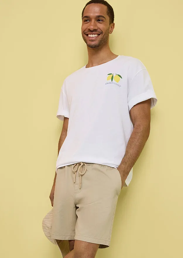 Homme - Short loose &agrave; taille &eacute;lastiqu&eacute;e - sable
