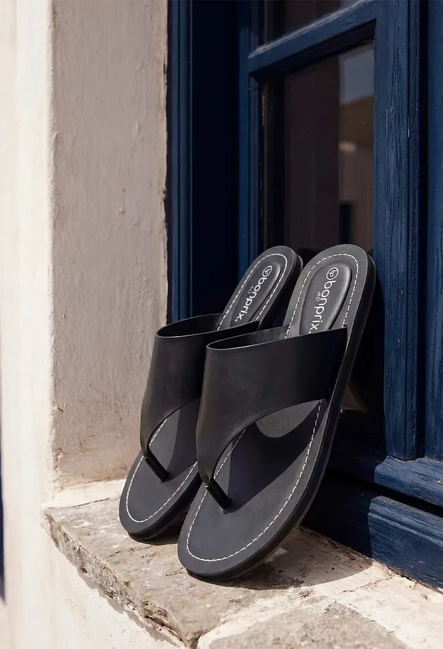 Femme - Mules entredoigt - noir