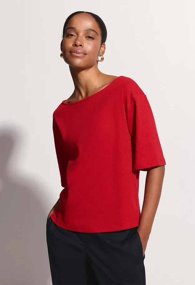 Damen - Shirt aus reiner Bio-Baumwolle - salsarot