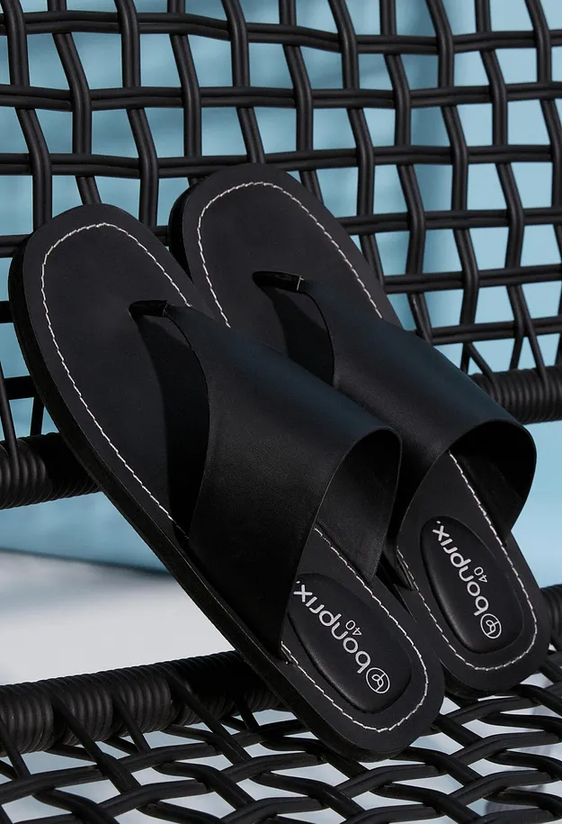 Femme - Mules entredoigt - noir