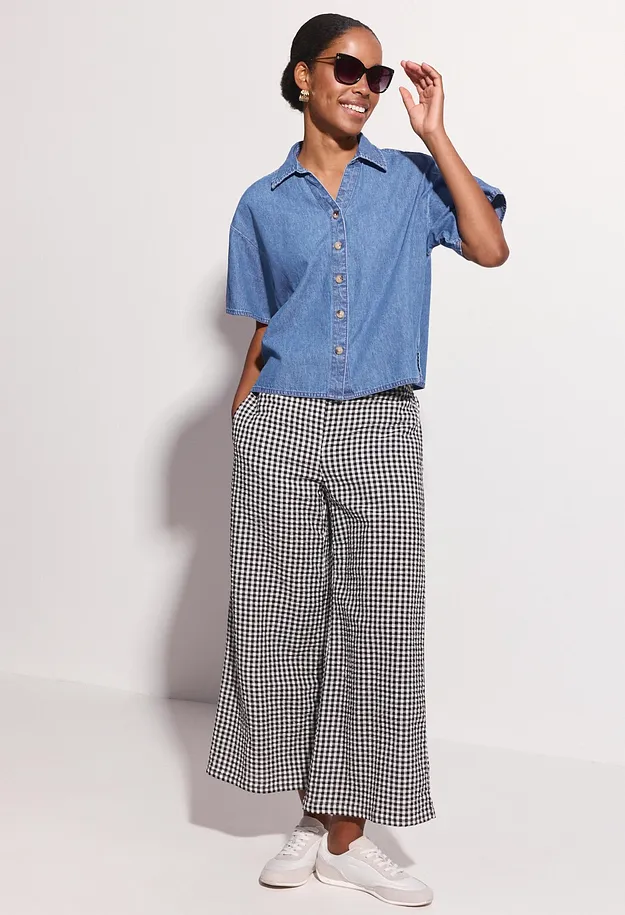 Femme - Tunique-blouse en jean - bleu clair denim