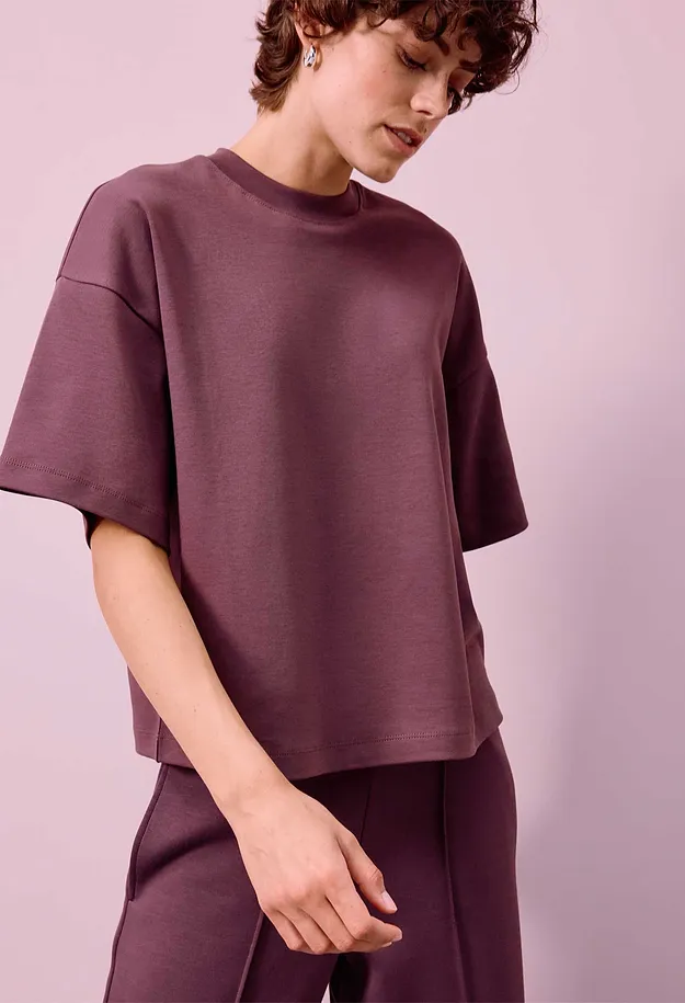 Heisenberg_FutureUse - T-shirt court et oversize en coton &eacute;pais - marron chocolat