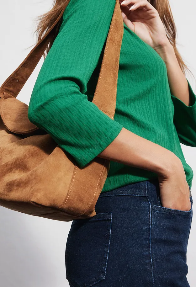 Im Trend - Shirt aus softem Modal-Mix - intensivgr&uuml;n