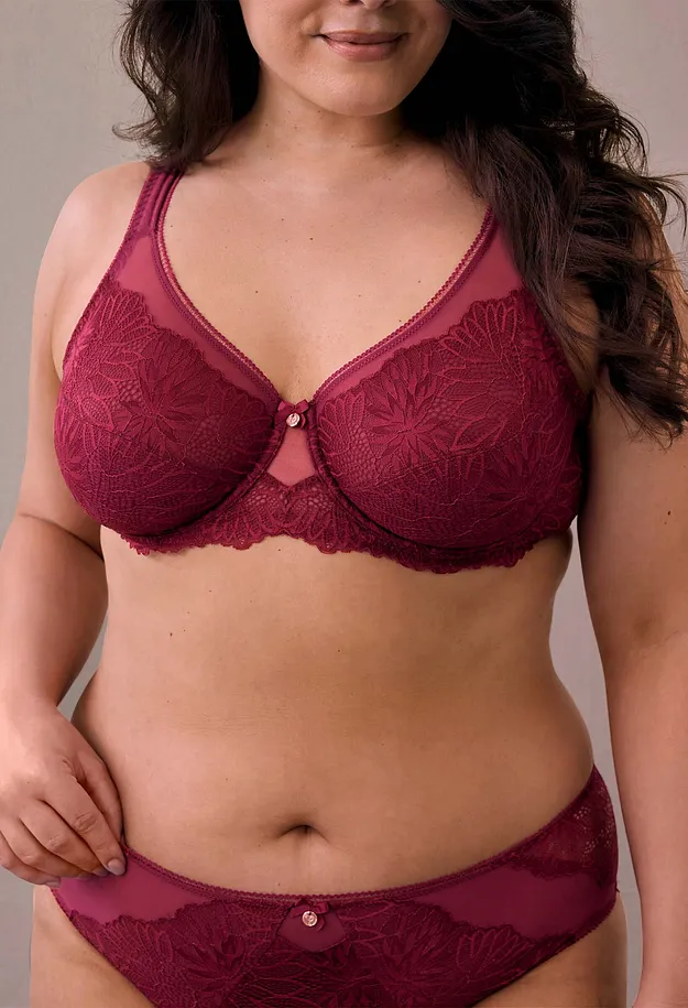Femme - Soutien-gorge minimiseur &agrave; bretelles rembourr&eacute;es - magenta