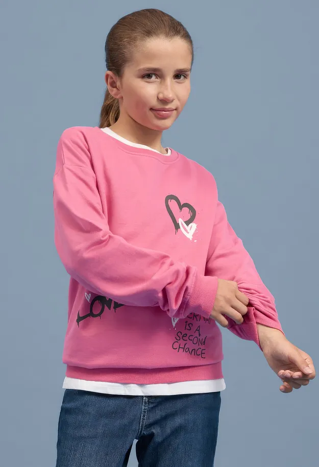 Heisenberg_FutureUse - Sweatshirt aus reiner Bio-Baumwolle - mattpink bedruckt
