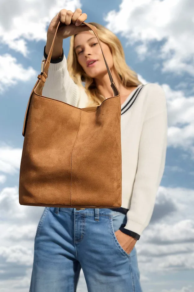 Femme - Sac seau avec d&eacute;tail boucle - marron