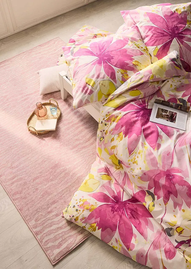 Wohnen - Baumwollmix-Bettw&auml;sche - rosa/gelb
