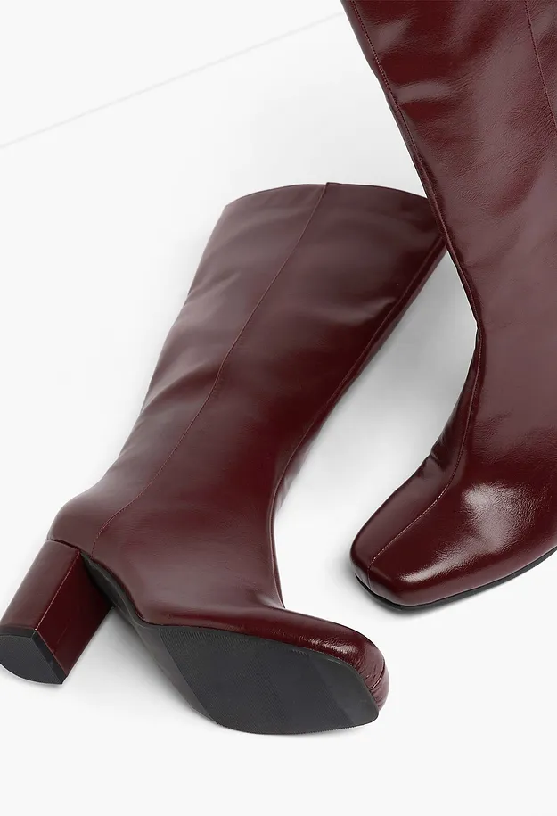 Im Trend - Stiefel mit Blockabsatz - ahornrot