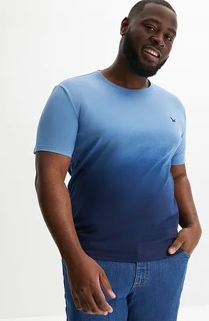 T-shirt avec dégradé de couleur et petite broderie