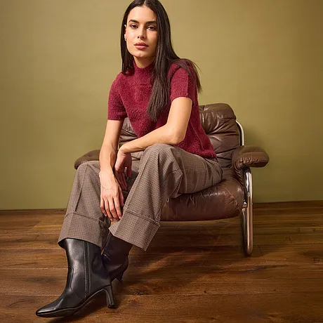 Damen - Weitschaftstiefel - schwarz