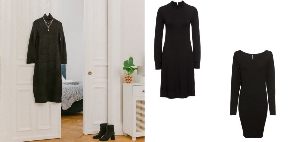 Femme - Robe en maille - noir