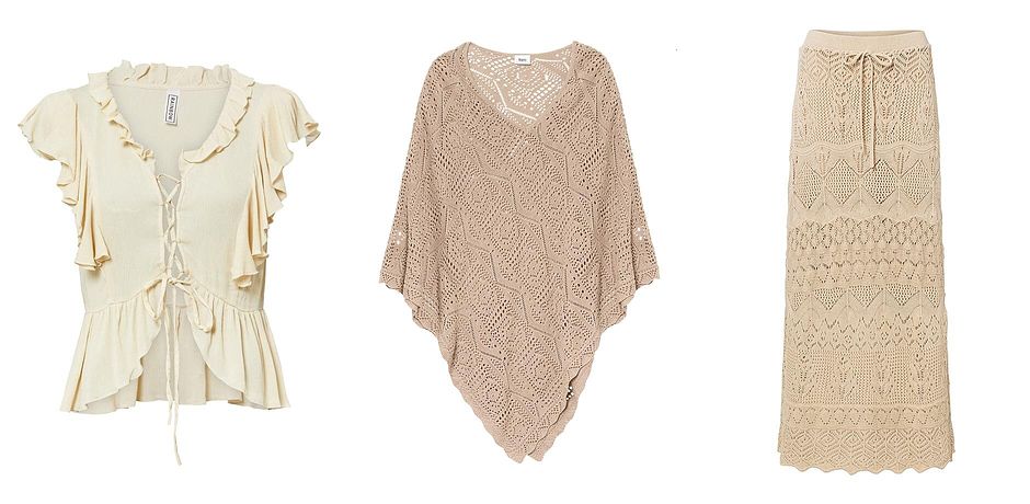 Damen - Kurze Bluse mit Schnürung - hellsand