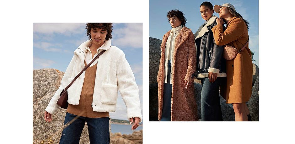 Damen - Teddy-Jacke - wollweiß