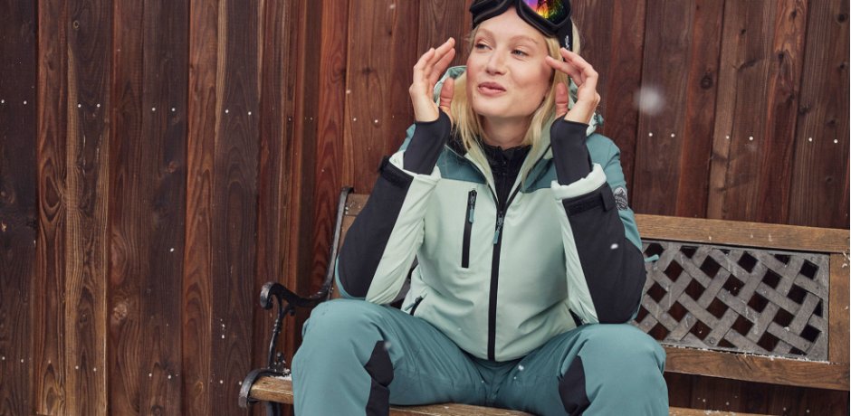 Damen - Ski Funktions-Jacke mit Belüftungsschlitzen, wasserdicht - hellschilf/graugrün