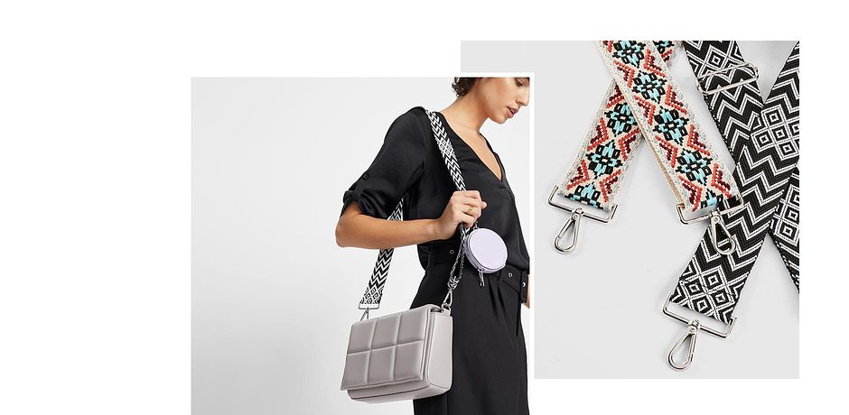 Femme - Sac avec bandoulière interchangeable - gris