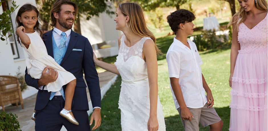 Herren - Hochzeitsanzug Slim Fit (5-tlg.Set): Sakko, Hose, Weste, Krawatte, Einstecktuch - dunkelblau