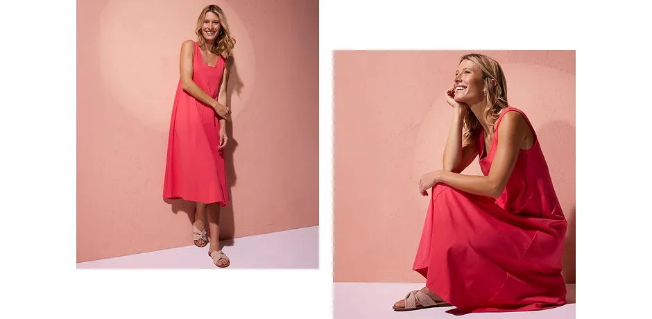 Femme - Robe en jersey 100% coton - rose paradis