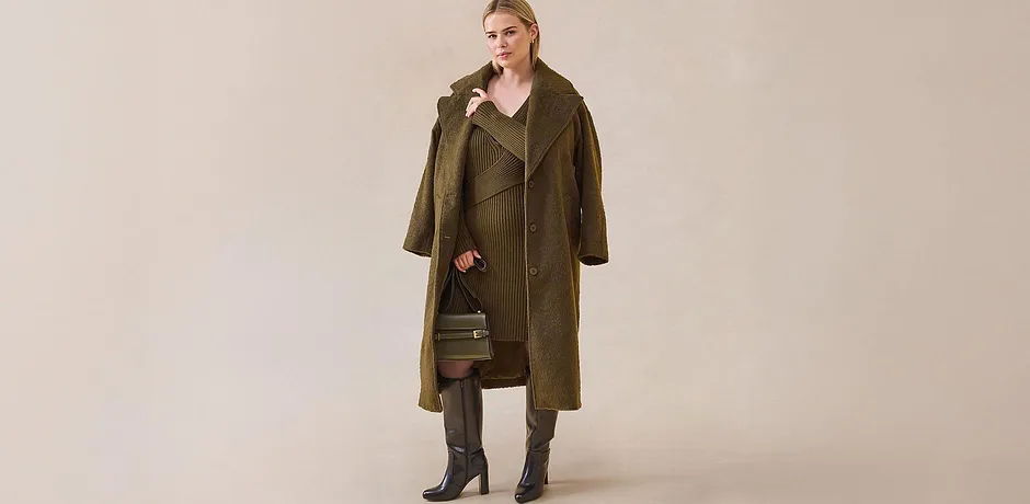 Tendance - Manteau oversize à boutonnage simple - olive