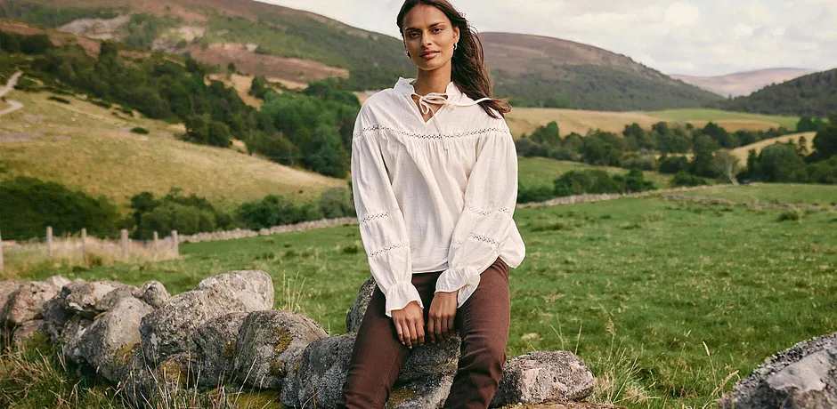 Femme - Blouse légère en viscose mélangée - blanc nacré