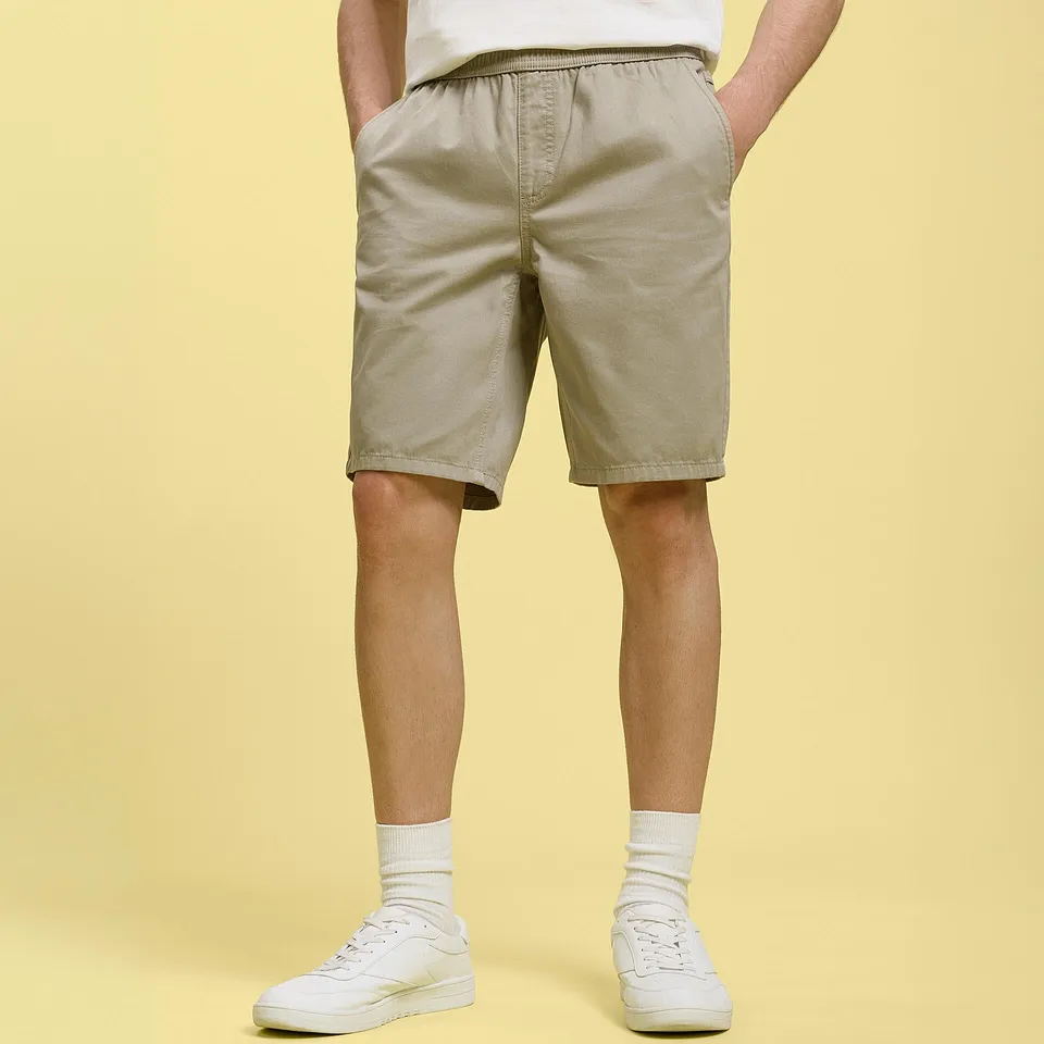 Herren - Schlupf-Bermuda aus reiner Baumwolle in Regular Fit - new khaki