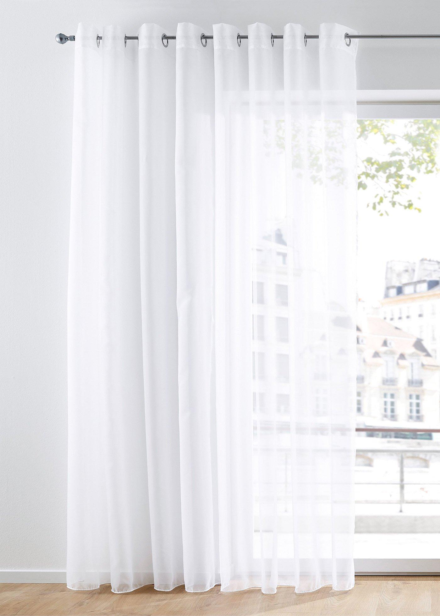 Transparenter Store in vielen Größen - weiß, Ösen