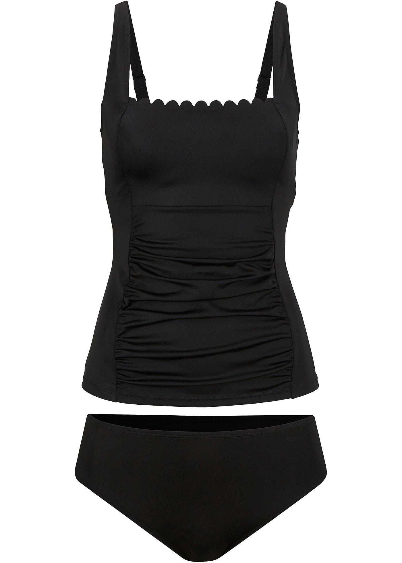 Eleganter Bandeau Tankini mit tollen Details schwarz