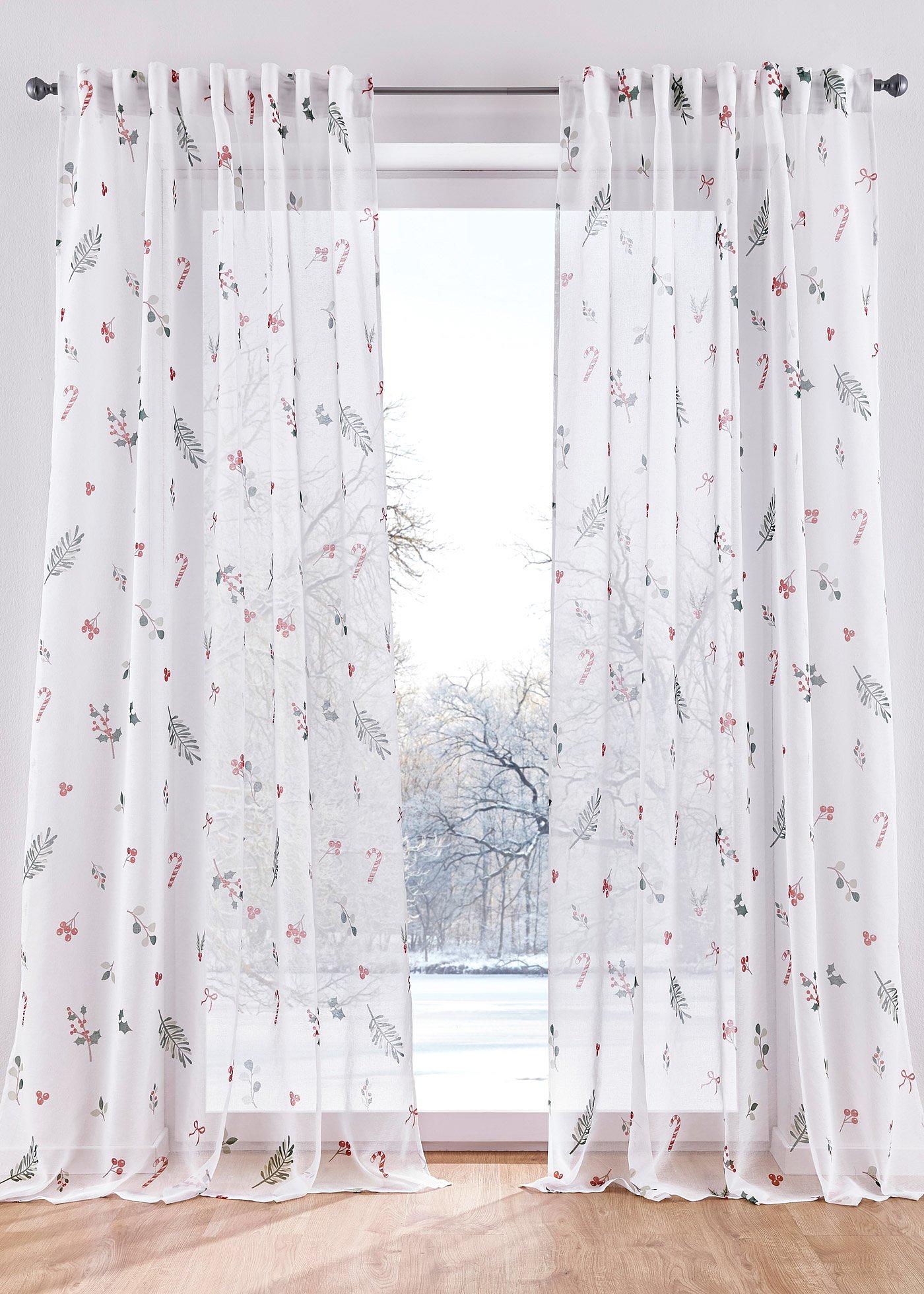 Gardine mit Weihnachtsmotiv (1er Pack)