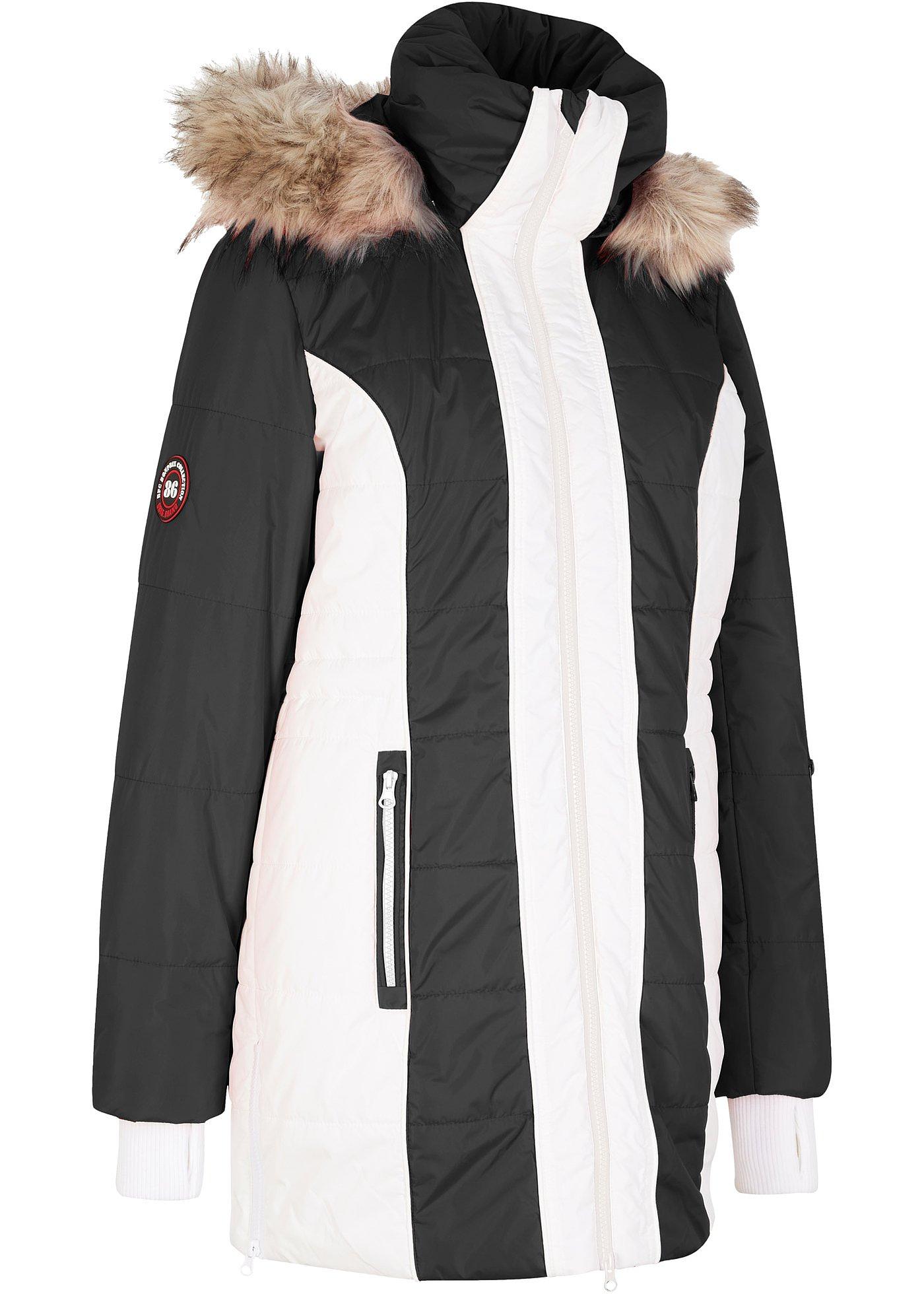 wasserabweisender Outdoor-Kurzmantel mit Fellimitat