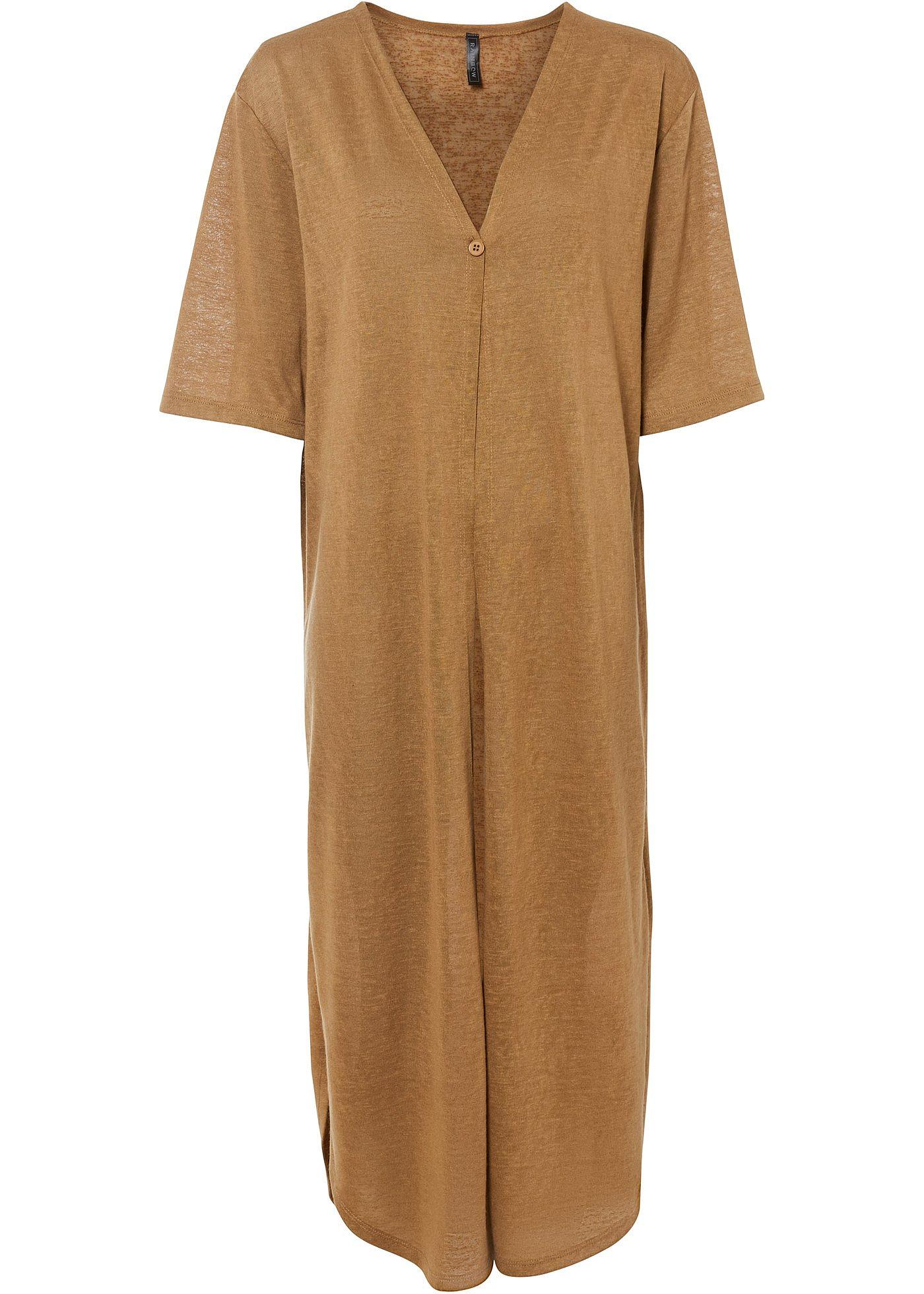 Strickmantel in Leinen-Optik