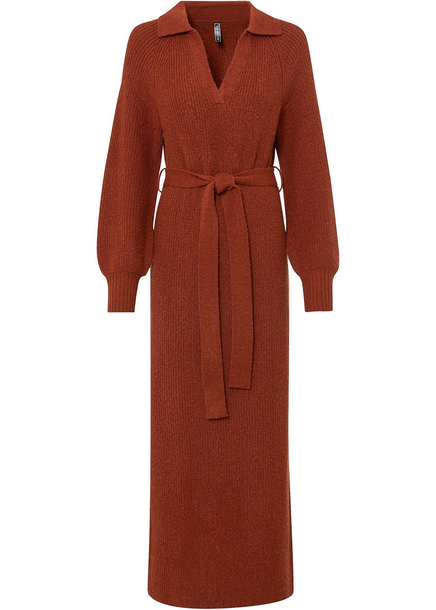 Maxi-Strickkleid mit Gürtel (2-tlg. Set)