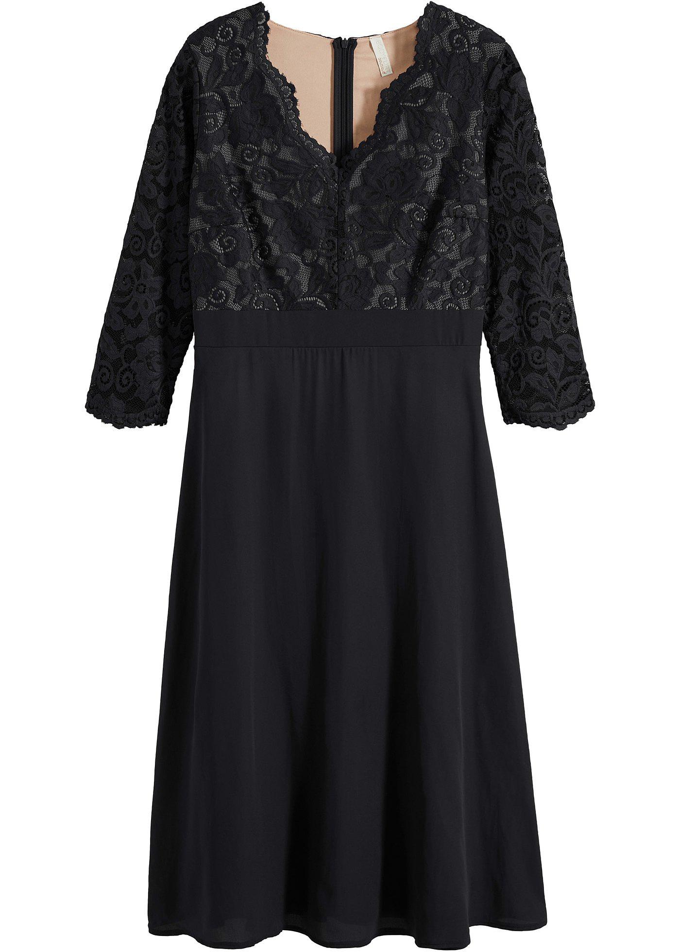Chiffonkleid mit Spitze