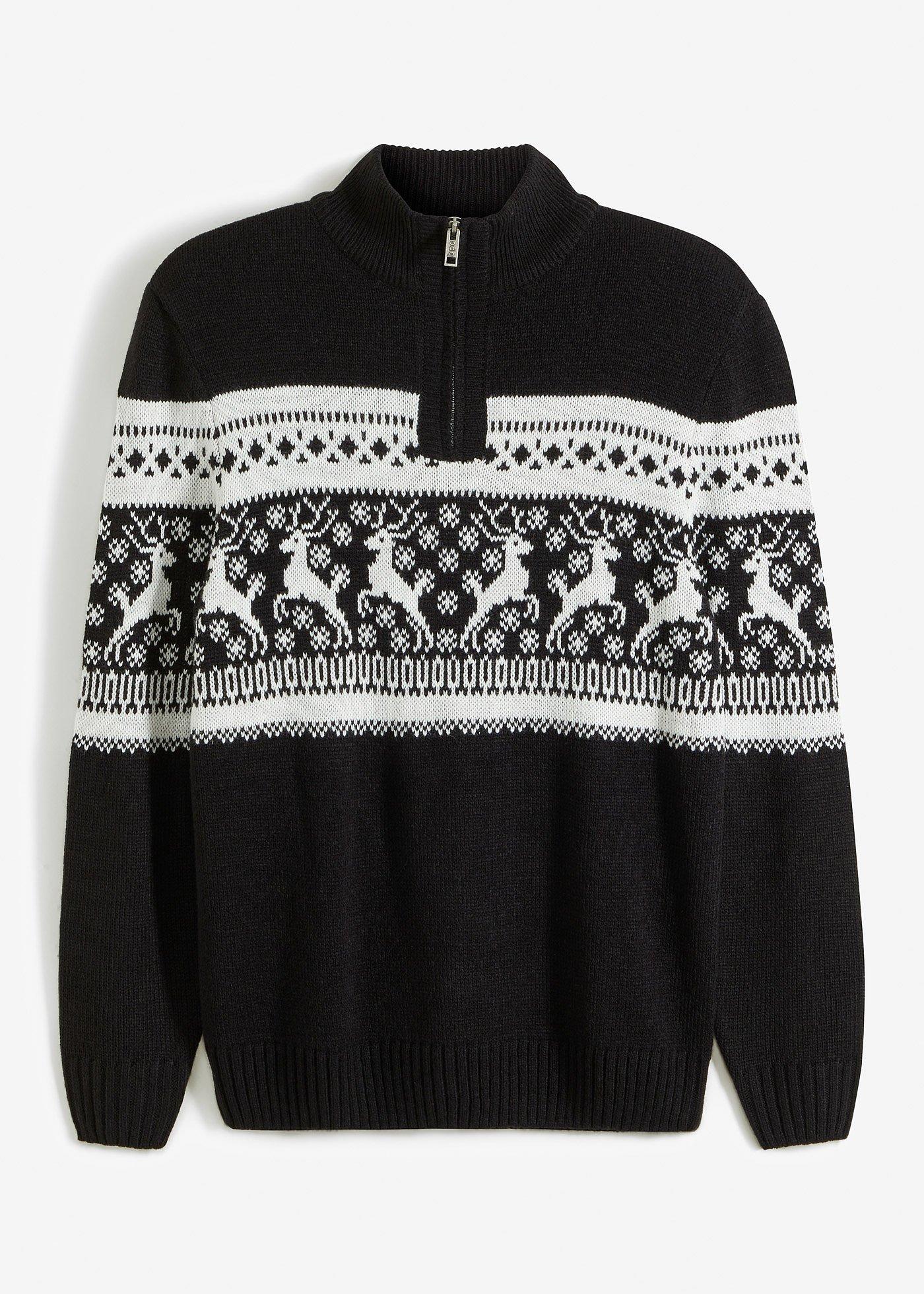 Norweger-Pullover mit Troyerkragen