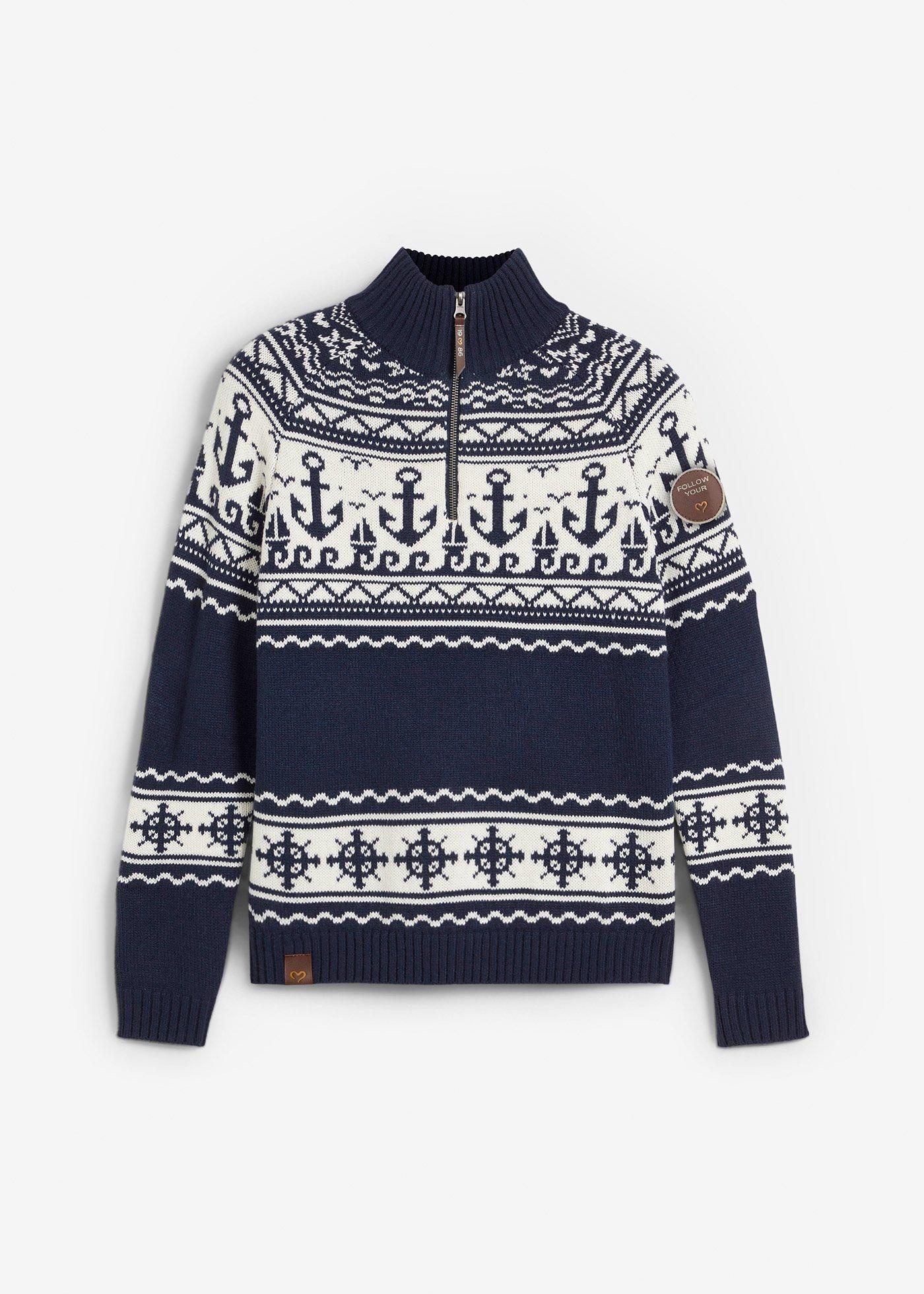Maritimer Norweger-Pullover