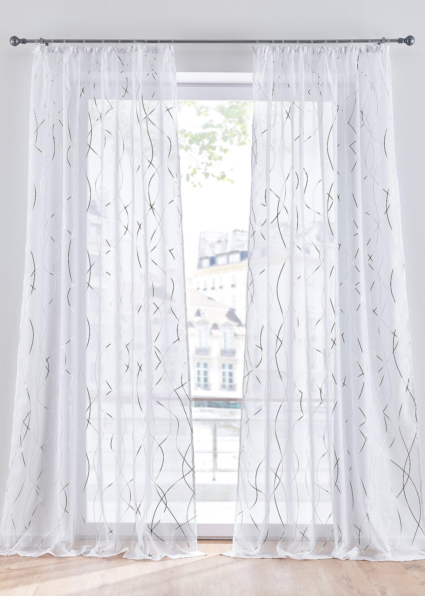 Gardine mit Glanz Druck mit recyceltem Polyester (1er Pack)